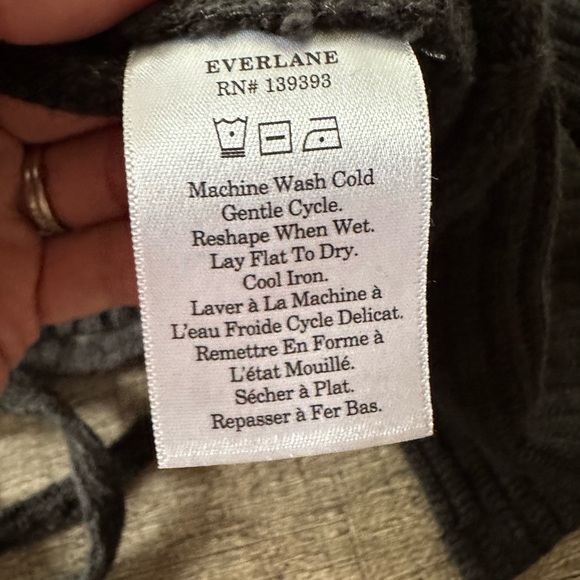 Everlane black/gray heather Cozy-Rib Wrap Top. Medium. EUC. - Picture 13 of 16